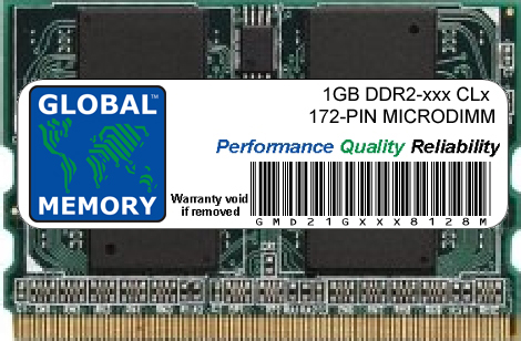 1GB DDR2 400/533MHz 172-PIN MICRODIMM MEMORY RAM FOR LAPTOPS/NOTEBOOKS 1GB DDR2 400/533MHz 172-PIN MICRODIMM MEMORY RAM FOR LAPTOPS/NOTEBOOKS